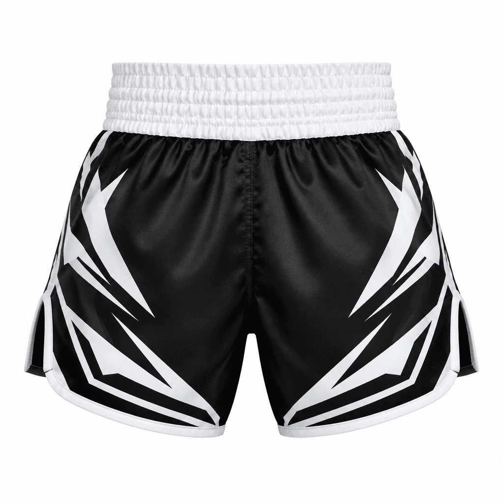 Custom Sublimated Muay Thai Shorts front view Custom Sublimated Muay Thai Shorts - front view - Zees Commerce