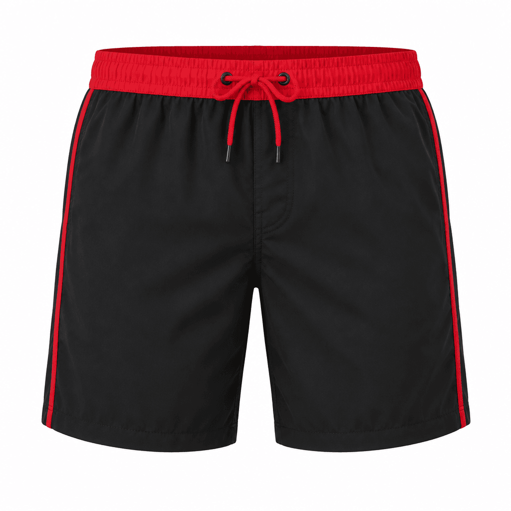 Custom Swim Trunks front view Custom Swim Trunks - front view - Zees Commerce