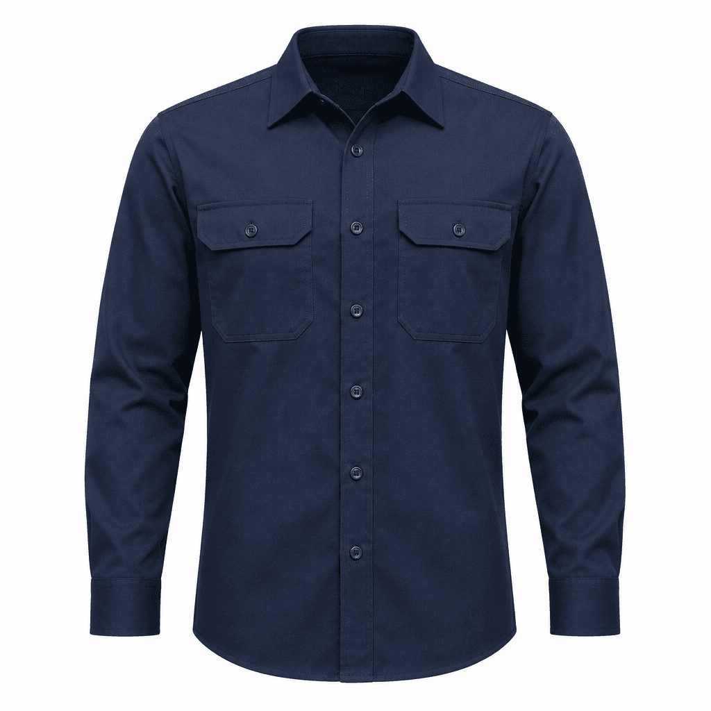 Custom Twill Work Shirt front view Custom Twill Work Shirt - front view - Zees Commerce
