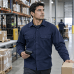 Custom Twill Work Shirt - on model - Zees Commerce
