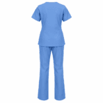 Custom V-Neck Scrub Set - back view - Zees Commerce