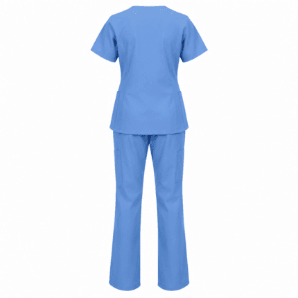Custom V-Neck Scrub Set - back view - Zees Commerce