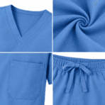 Custom V-Neck Scrub Set - fabric detail - Zees Commerce