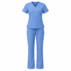 Custom V-Neck Scrub Set - front view - Zees Commerce