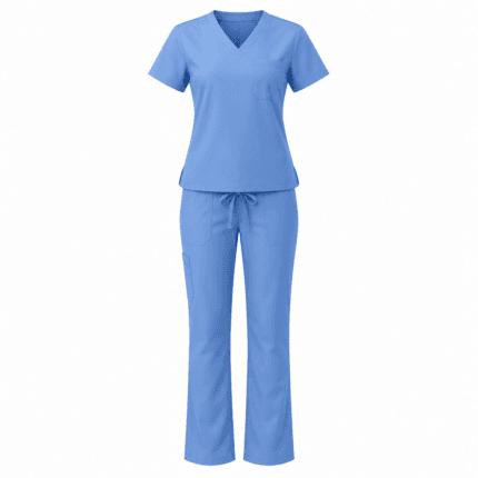 Custom V-Neck Scrub Set - front view - Zees Commerce