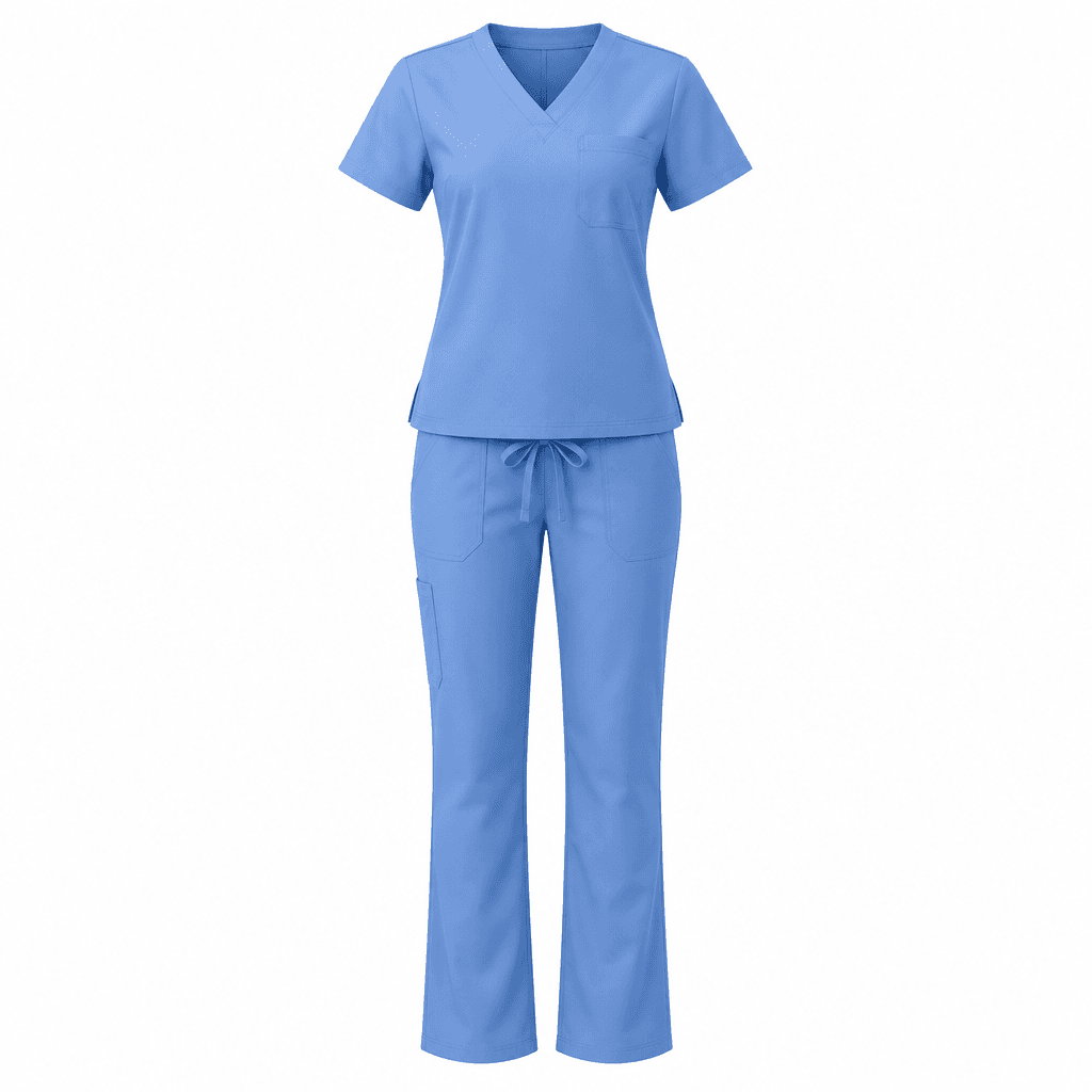 Custom V-Neck Scrub Set front view Custom V-Neck Scrub Set - front view - Zees Commerce