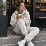 Custom Women's Fleece Joggers - on model - Zees Commerce