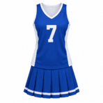 Custom Women's Lacrosse Uniform – Royal Blue & White - front view - Zees Commerce
