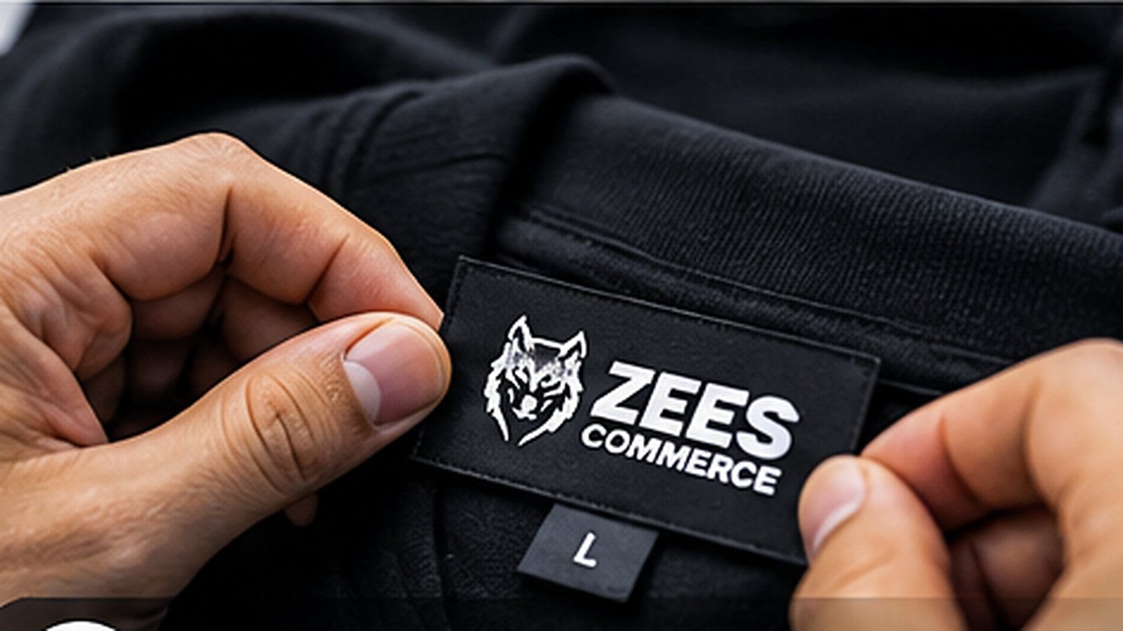 Woven neck labels and size labels applied